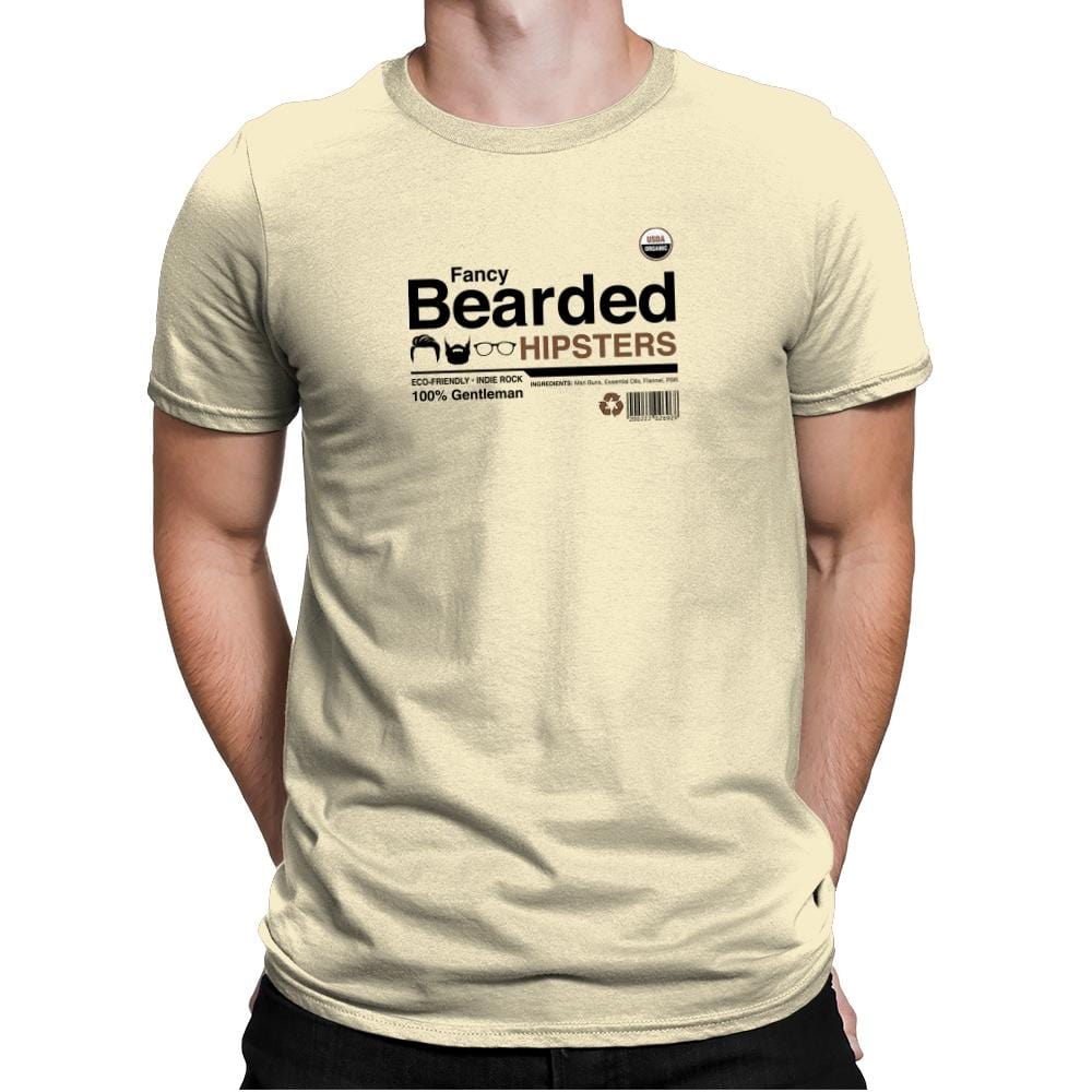 Fancy Bearded Hipster - Mens Premium T-Shirts RIPT Apparel Small / Natural