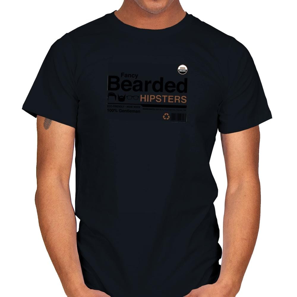 Fancy Bearded Hipster - Mens T-Shirts RIPT Apparel Small / Black