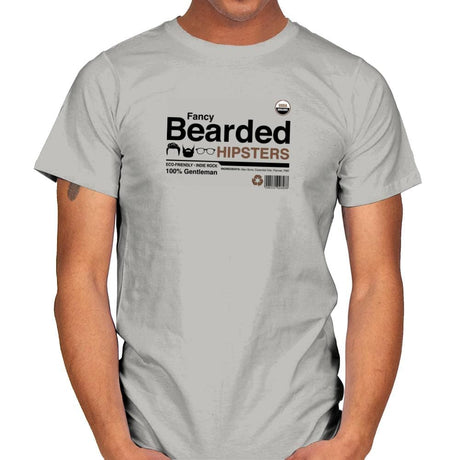 Fancy Bearded Hipster - Mens T-Shirts RIPT Apparel Small / Ice Grey