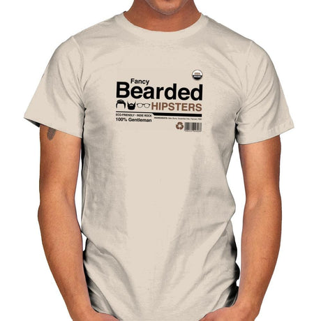 Fancy Bearded Hipster - Mens T-Shirts RIPT Apparel Small / Natural