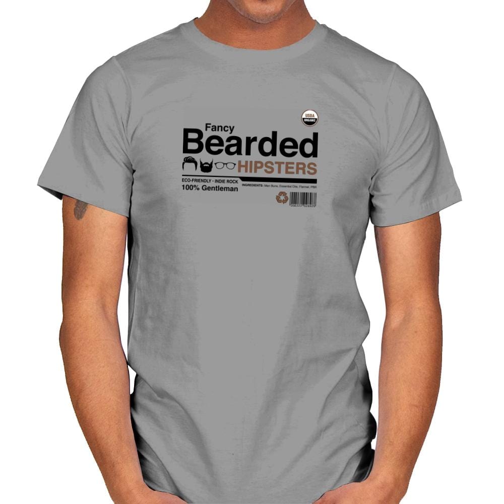 Fancy Bearded Hipster - Mens T-Shirts RIPT Apparel Small / Sport Grey