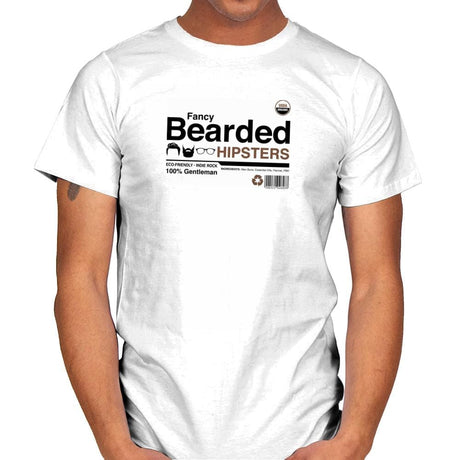 Fancy Bearded Hipster - Mens T-Shirts RIPT Apparel Small / White