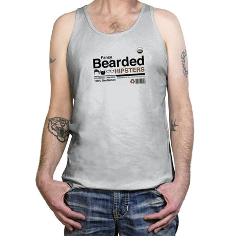 Fancy Bearded Hipster - Tanktop Tanktop RIPT Apparel X-Small / Silver