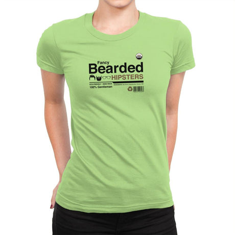 Fancy Bearded Hipster - Womens Premium T-Shirts RIPT Apparel Small / Mint