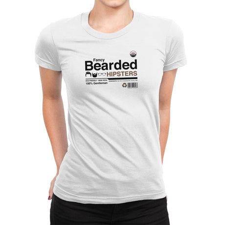 Fancy Bearded Hipster - Womens Premium T-Shirts RIPT Apparel Small / White
