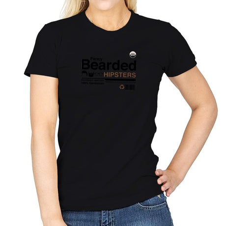 Fancy Bearded Hipster - Womens T-Shirts RIPT Apparel Small / Black
