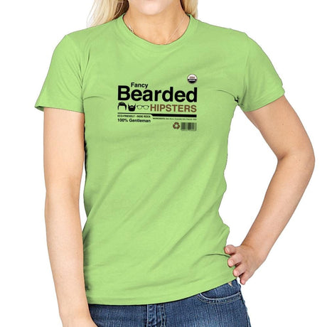 Fancy Bearded Hipster - Womens T-Shirts RIPT Apparel Small / Mint Green