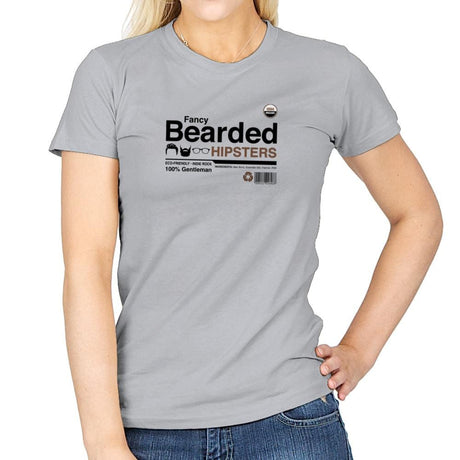 Fancy Bearded Hipster - Womens T-Shirts RIPT Apparel Small / Sport Grey