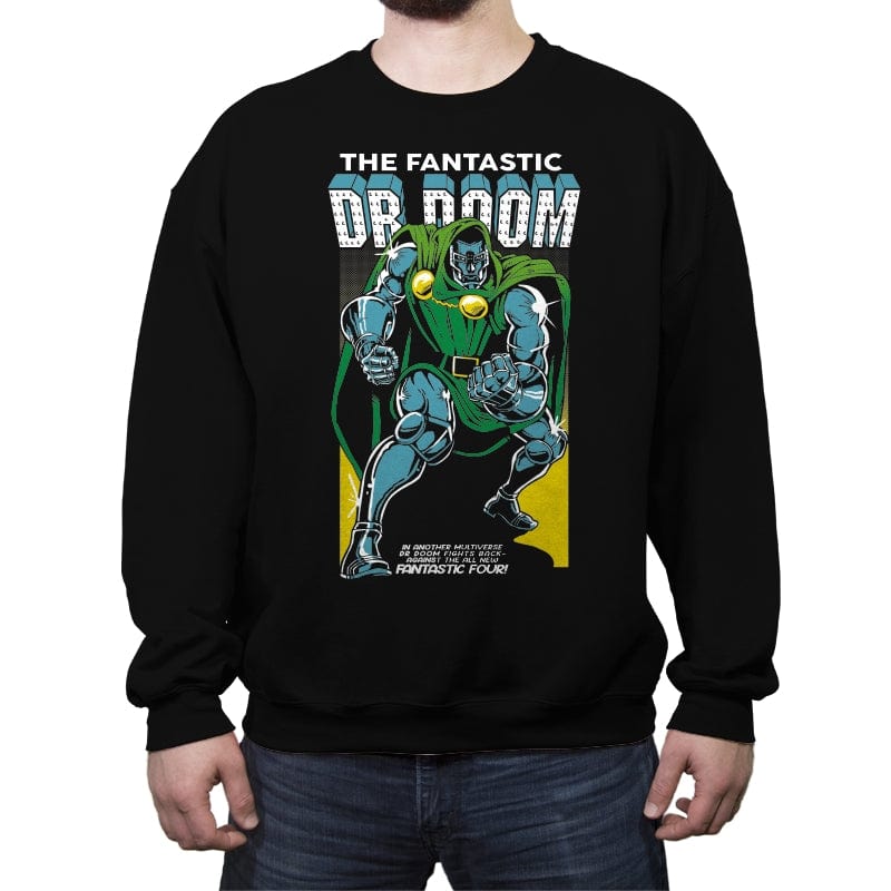 Fantastic Dr Doom - Crew Neck Sweatshirt Crew Neck Sweatshirt RIPT Apparel Small / Black