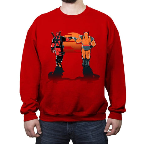Farewell Fist Bump - Crew Neck Sweatshirt Crew Neck Sweatshirt RIPT Apparel Small / Red