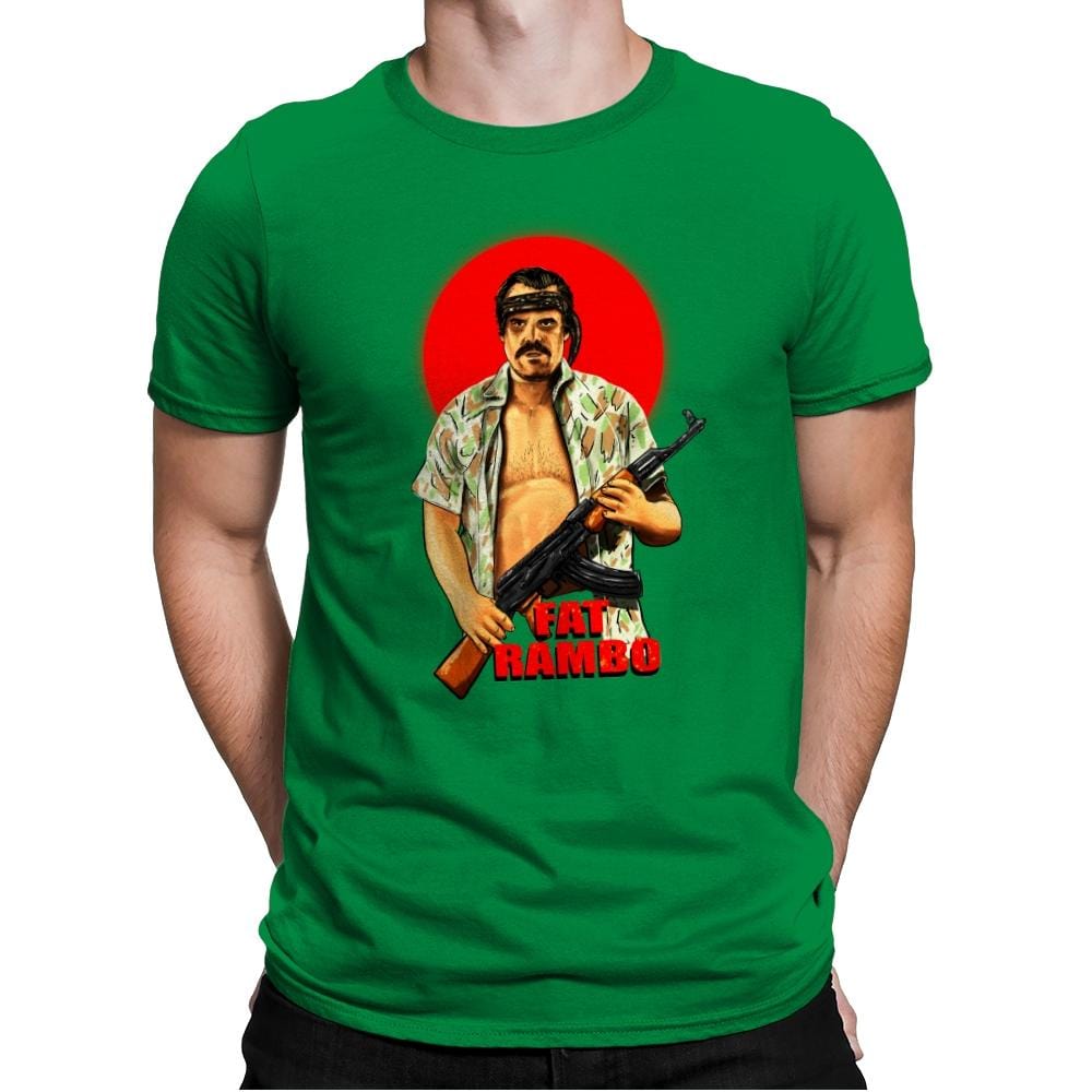 Fat Rambo - Mens Premium T-Shirts RIPT Apparel Small / Kelly Green