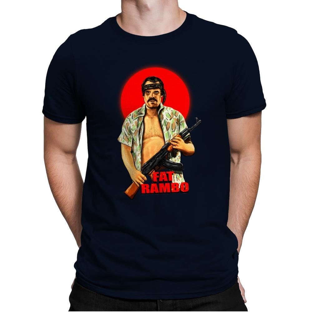 Fat Rambo - Mens Premium T-Shirts RIPT Apparel Small / Midnight Navy