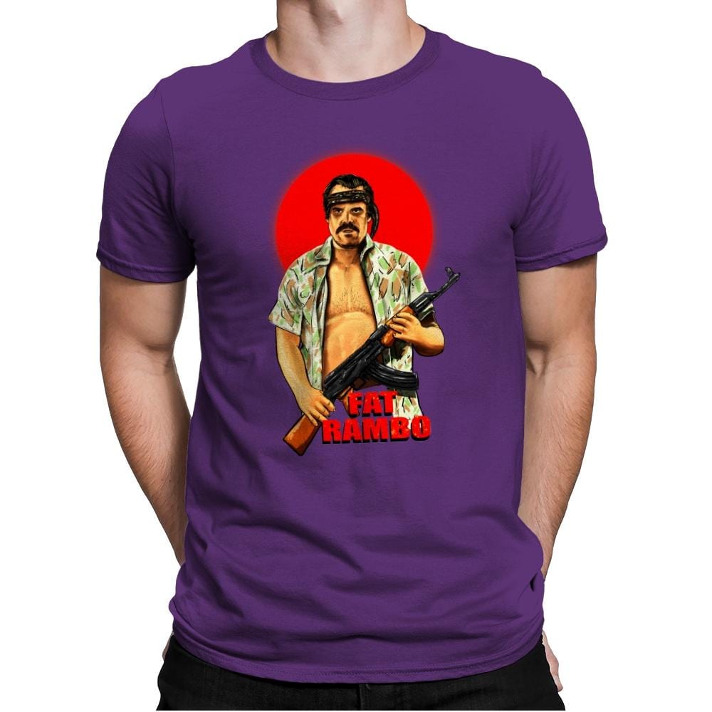 Fat Rambo - Mens Premium T-Shirts RIPT Apparel Small / Purple Rush