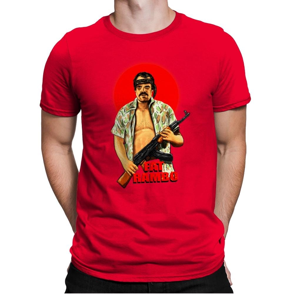Fat Rambo - Mens Premium T-Shirts RIPT Apparel Small / Red