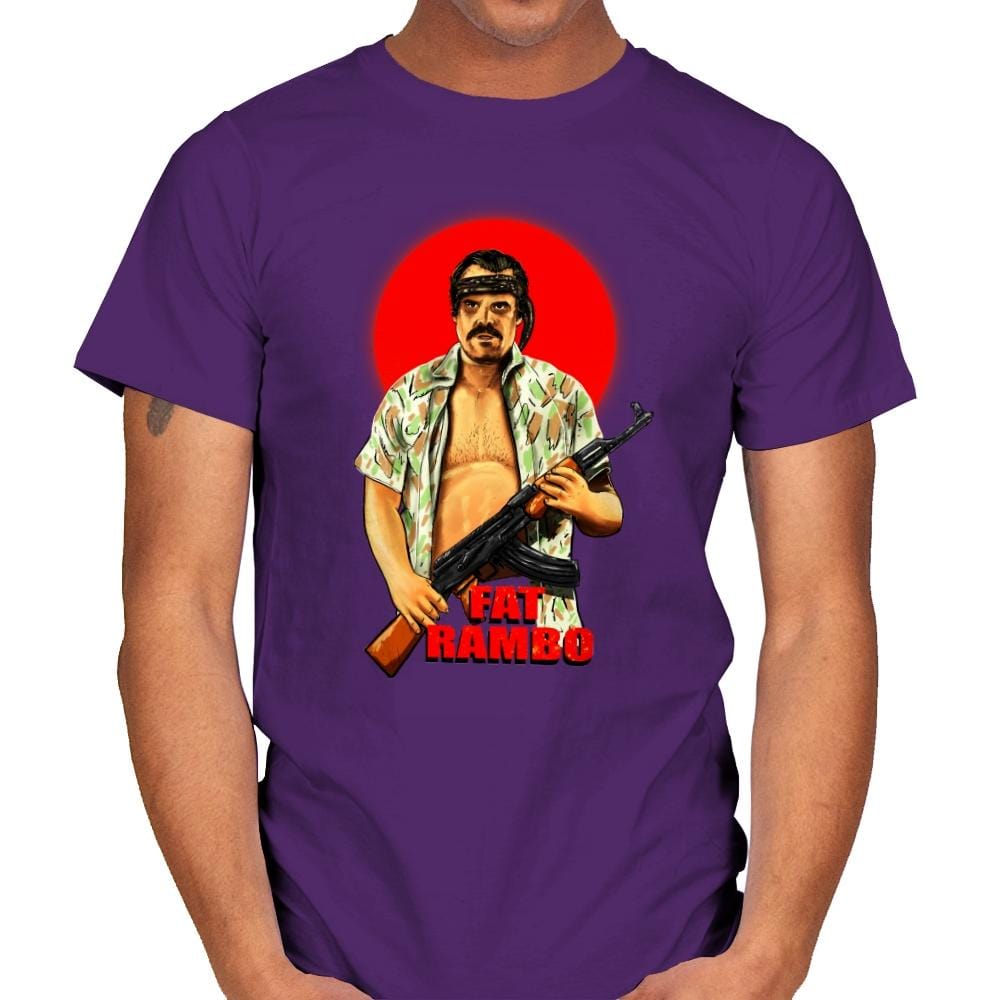 Fat Rambo - Mens T-Shirts RIPT Apparel Small / Purple