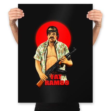 Fat Rambo - Prints Posters RIPT Apparel 18x24 / Black