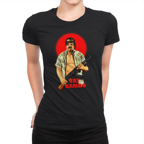 Fat Rambo - Womens Premium T-Shirts RIPT Apparel Small / Black