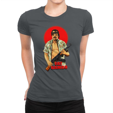 Fat Rambo - Womens Premium T-Shirts RIPT Apparel Small / Heavy Metal