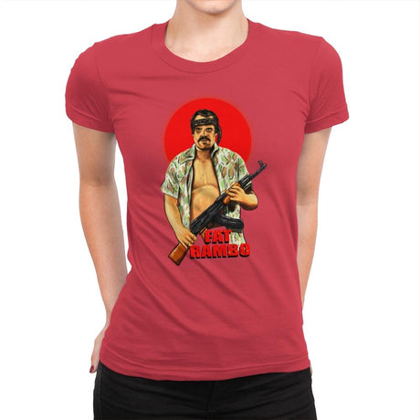 Fat Rambo - Womens Premium T-Shirts RIPT Apparel Small / Red