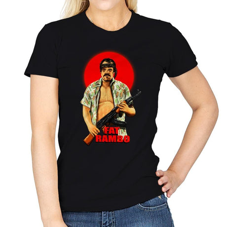 Fat Rambo - Womens T-Shirts RIPT Apparel Small / Black