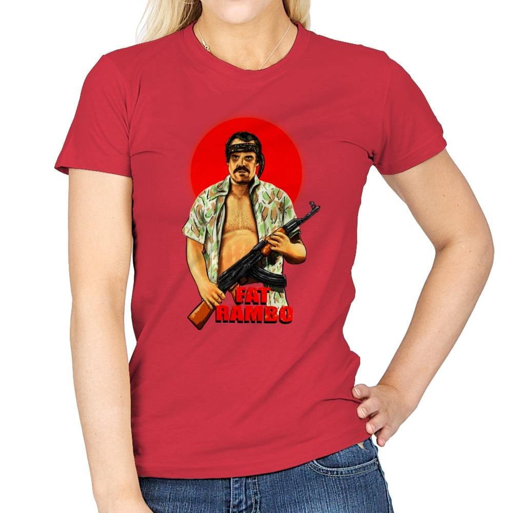 Fat Rambo - Womens T-Shirts RIPT Apparel Small / Red