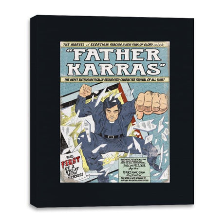 Father Karras - Canvas Wraps Canvas Wraps RIPT Apparel 16x20 / Black