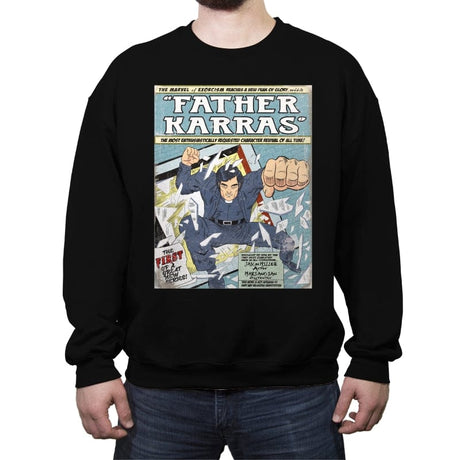 Father Karras - Crew Neck Sweatshirt Crew Neck Sweatshirt RIPT Apparel Small / Black
