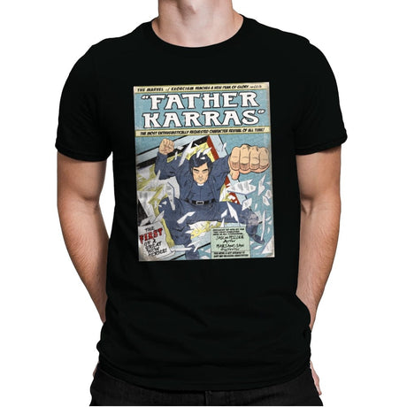 Father Karras - Mens Premium T-Shirts RIPT Apparel Small / Black