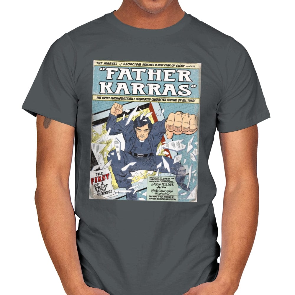 Father Karras - Mens T-Shirts RIPT Apparel Small / Charcoal