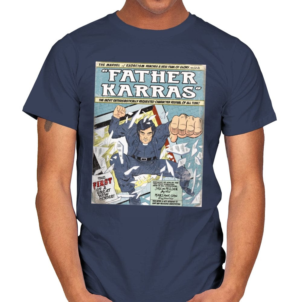 Father Karras - Mens T-Shirts RIPT Apparel Small / Navy