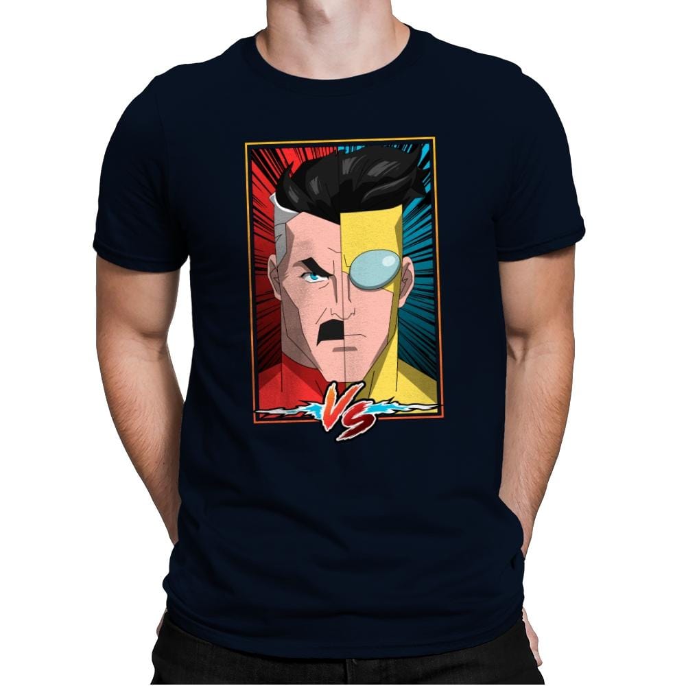 FATHER VS SON - Mens Premium T-Shirts RIPT Apparel Small / Midnight Navy