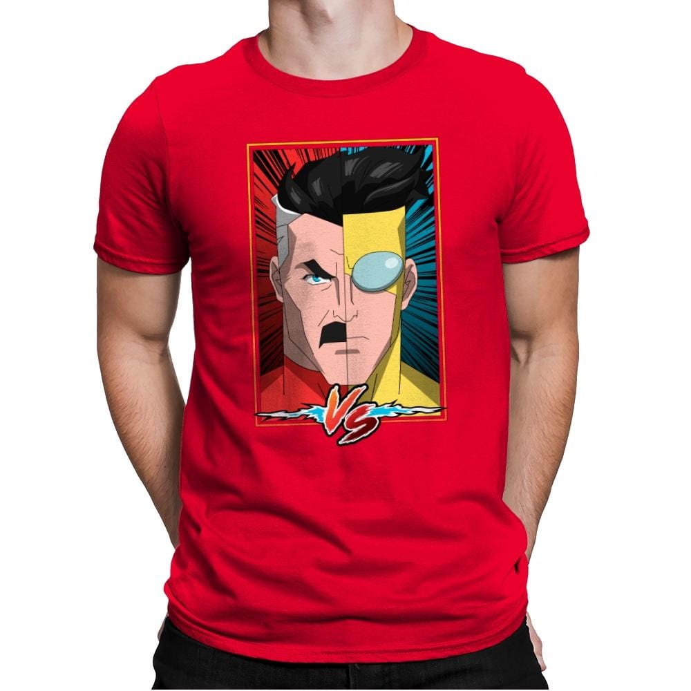 FATHER VS SON - Mens Premium T-Shirts RIPT Apparel Small / Red