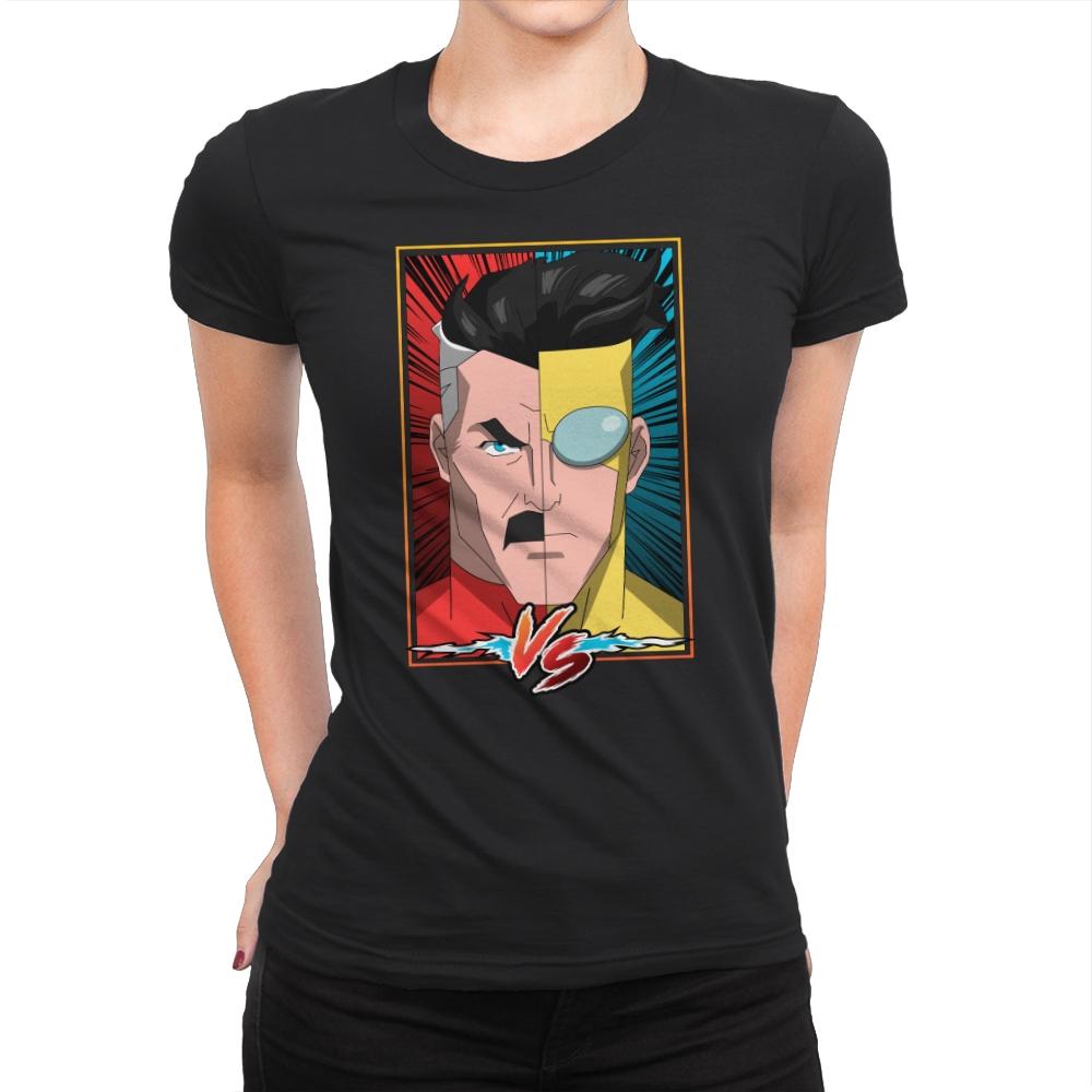 FATHER VS SON - Womens Premium T-Shirts RIPT Apparel Small / Black