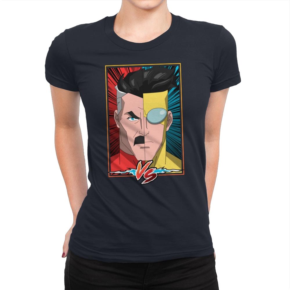 FATHER VS SON - Womens Premium T-Shirts RIPT Apparel Small / Midnight Navy