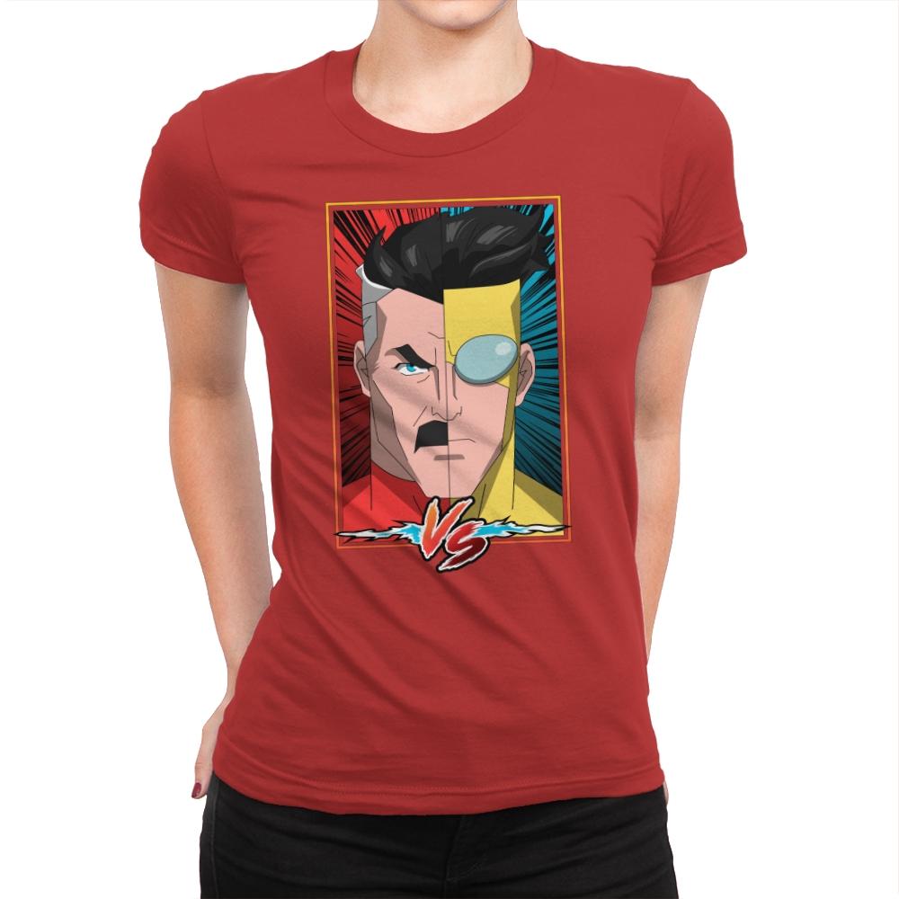 FATHER VS SON - Womens Premium T-Shirts RIPT Apparel Small / Red