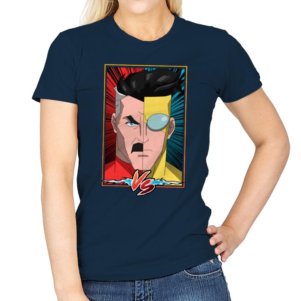FATHER VS SON - Womens T-Shirts RIPT Apparel Small / Navy