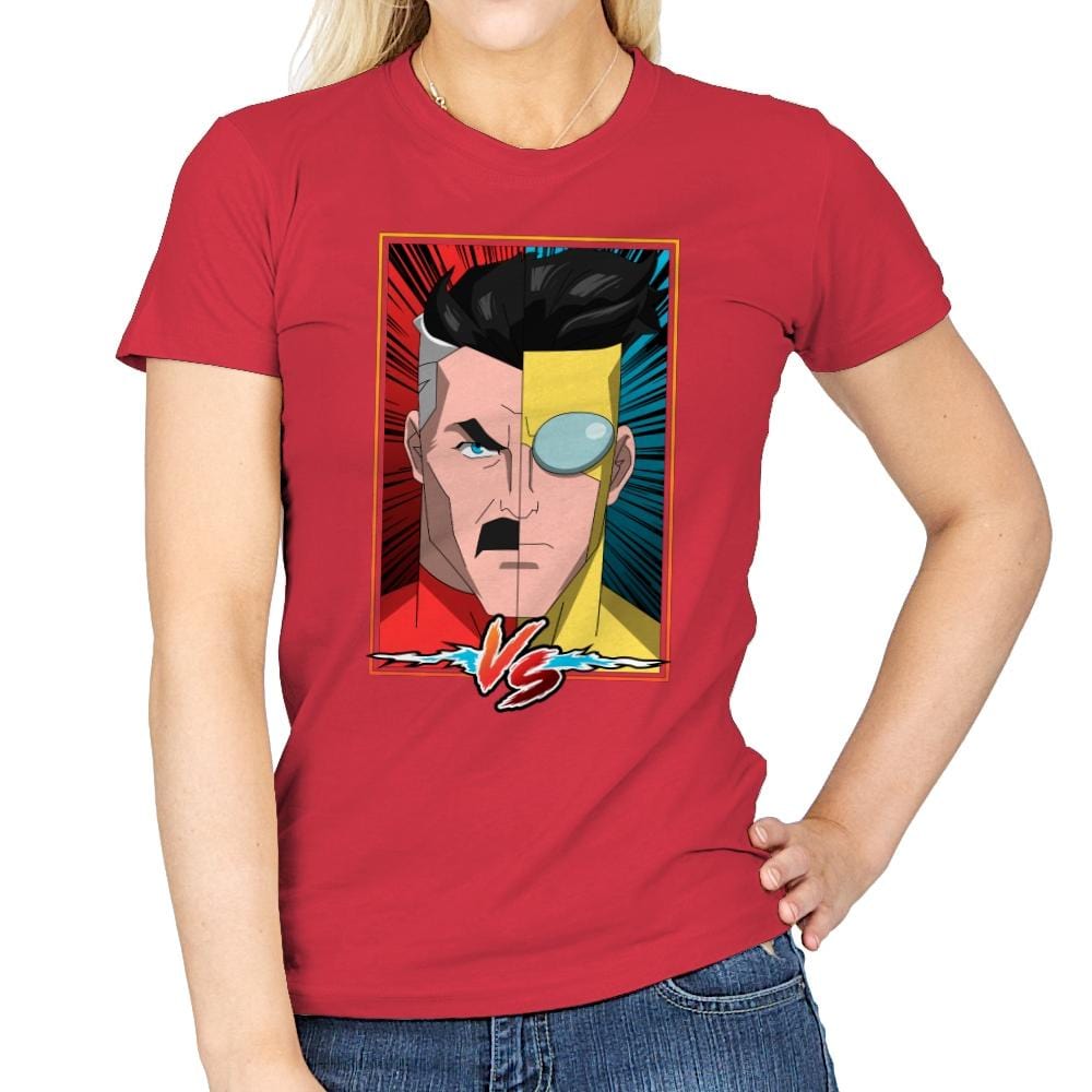 FATHER VS SON - Womens T-Shirts RIPT Apparel Small / Red