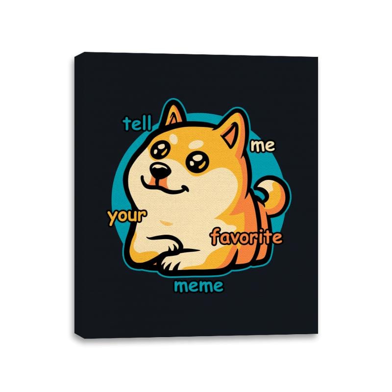 Favorite Meme Dog - Canvas Wraps Canvas Wraps RIPT Apparel 11x14 / Black