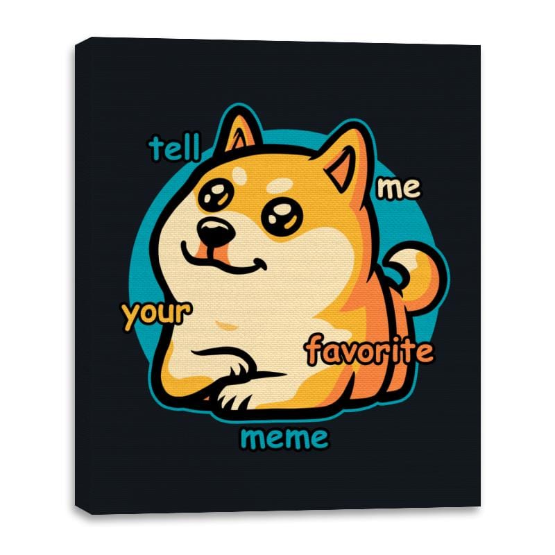 Favorite Meme Dog - Canvas Wraps Canvas Wraps RIPT Apparel 16x20 / Black