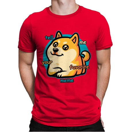 Favorite Meme Dog - Mens Premium T-Shirts RIPT Apparel Small / Red