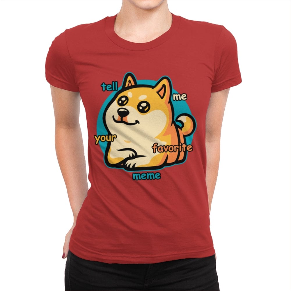 Favorite Meme Dog - Womens Premium T-Shirts RIPT Apparel Small / Red