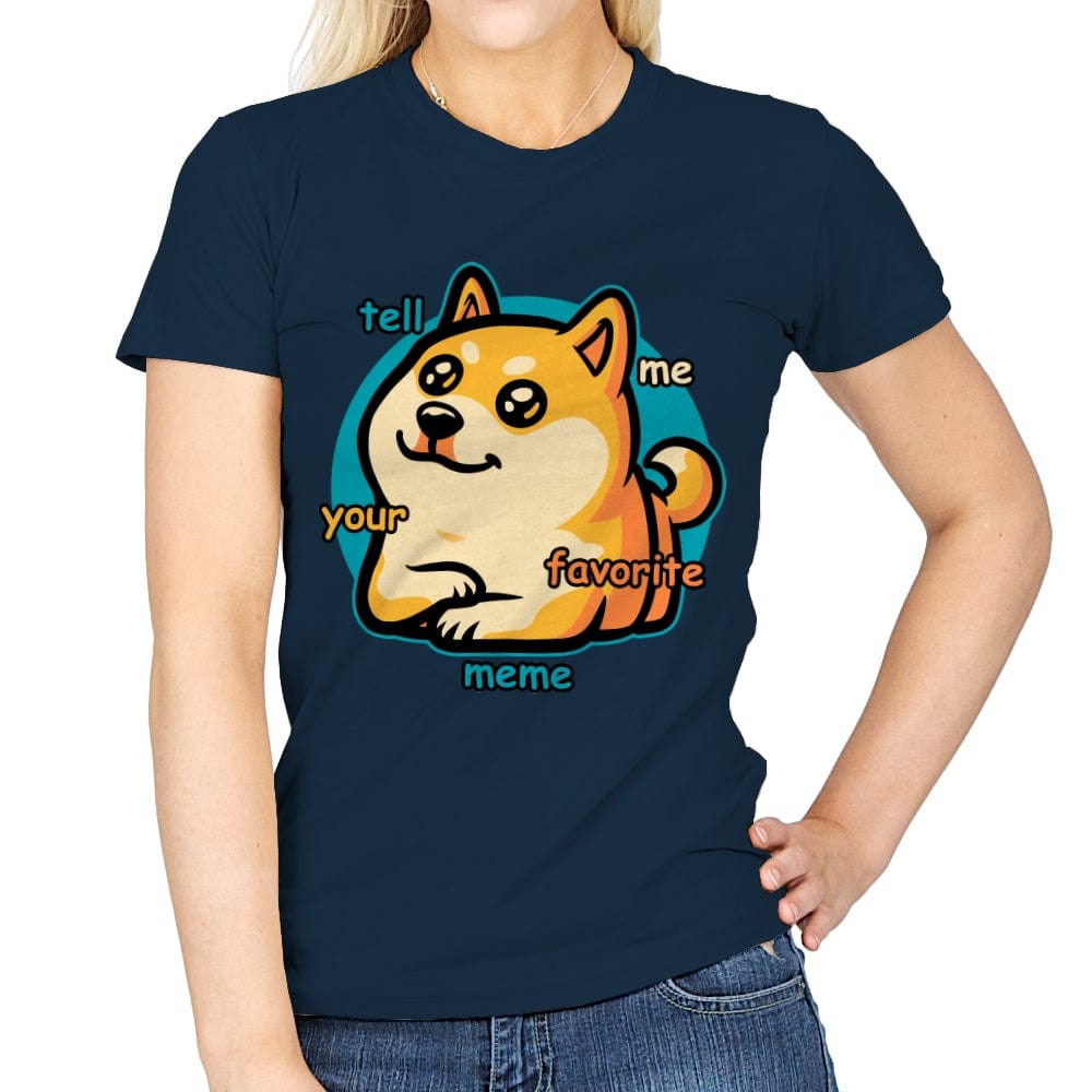 Favorite Meme Dog - Womens T-Shirts RIPT Apparel Small / Navy