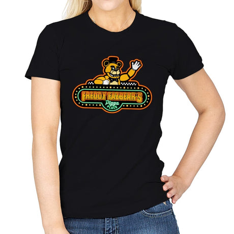 Fazbear's Pizza - Womens T-Shirts RIPT Apparel Small / Black