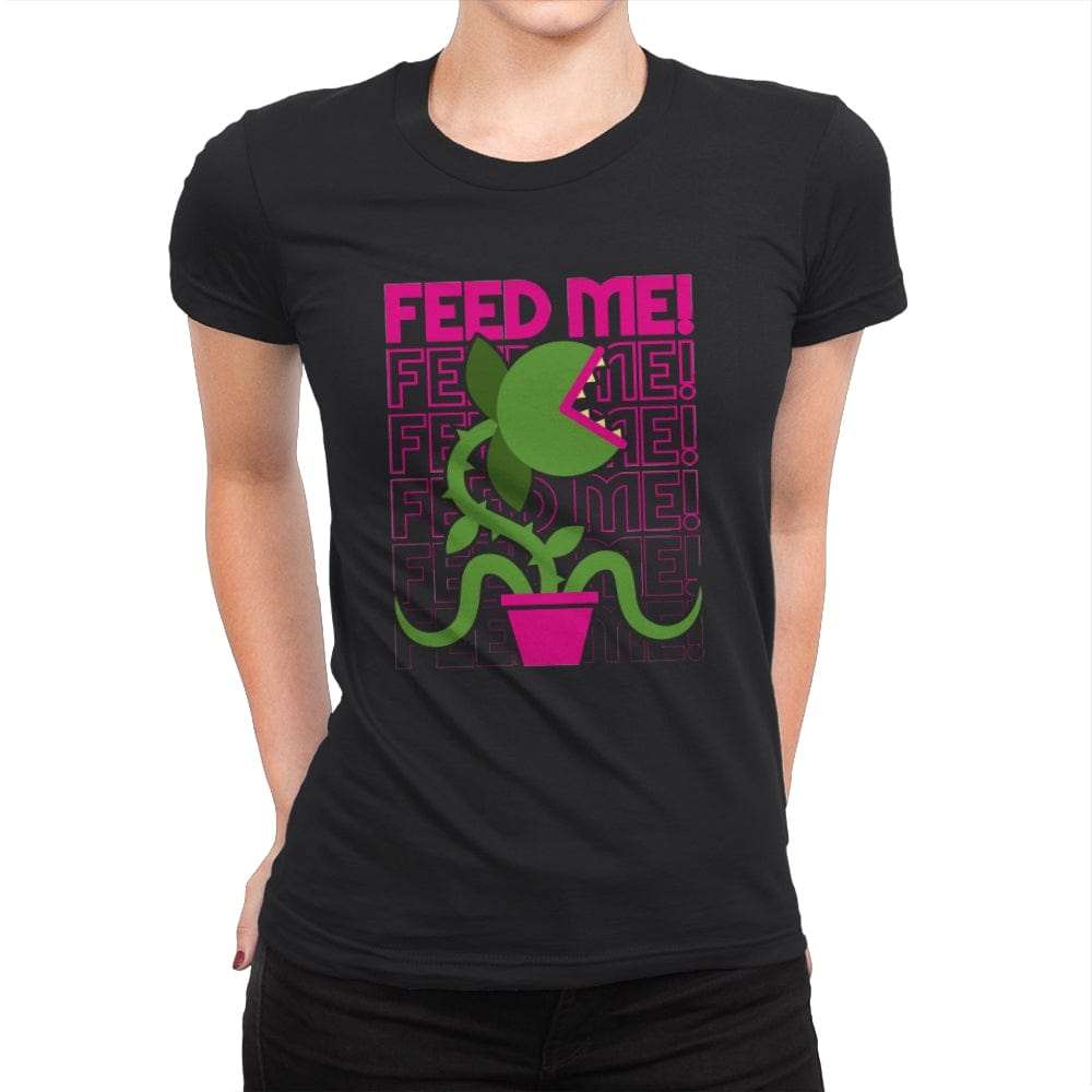 Feed Me! - 80s Movies Minimal Design - Womens Premium T-Shirts RIPT Apparel Small / Black