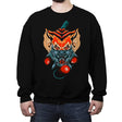 Feline Samurai 2 - Crew Neck Sweatshirt Crew Neck Sweatshirt RIPT Apparel Small / Black