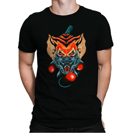 Feline Samurai 2 - Mens Premium T-Shirts RIPT Apparel Small / Black