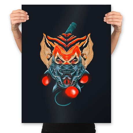 Feline Samurai 2 - Prints Posters RIPT Apparel 18x24 / Black