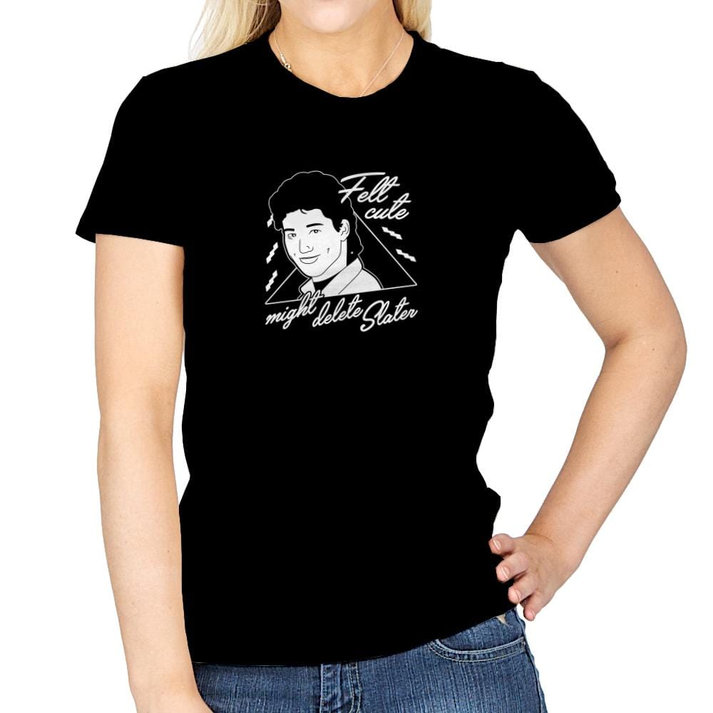 Felt Cute Might Delete AC - Womens T-Shirts RIPT Apparel Small / Navy