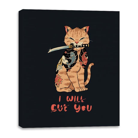 Fierce Tattooed Cat Meowster - Canvas Wraps Canvas Wraps RIPT Apparel 16x20 / Black