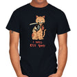 Fierce Tattooed Cat Meowster - Mens T-Shirts RIPT Apparel Small / Black